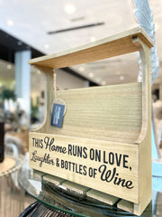 40Cm Wine Bottle & Glass Holder Unit