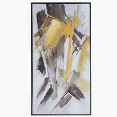 [EKM-AUTOGENERATED]415x815 Framed Abstract Canvas Mustard Yellow Black