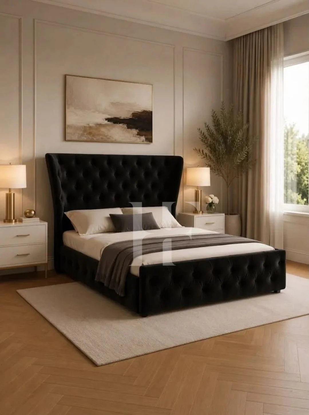 Luxury Black Chesterfield Ottoman Bed with Deep Button Headboard (Copy)