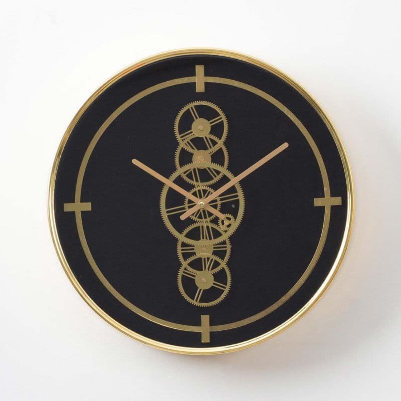 [EKM-AUTOGENERATED]46CM Black & Gold Gears Wall Clock