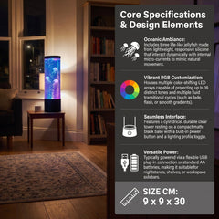 Home Luxe Jellyfish Bubble LED Mood Lamp Colour Changing Light | 29cm