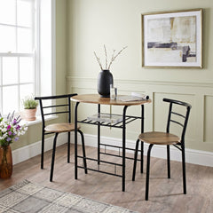 Tromso Breakfast Table Set 3pc – Rustic Oak Table & 2 Chairs