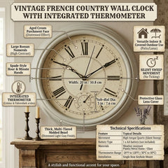 Traditional Lincoln Cream Wall Clock Vintage Roman Numeral Dial
