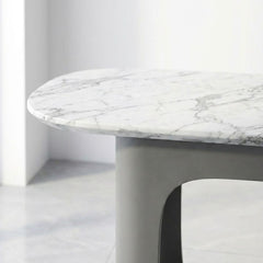 Lina Grey Marble Console Table - Modern Hallway Stone Entryway Desk