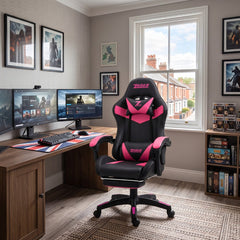 ZADAR Dark Pink/Black Gaming Chair with Bluetooth Speakers & RGB