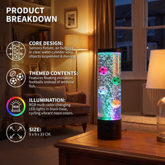 Home Luxe Football Fun LED Bubble Lamp Colour Changing Light | 29cm