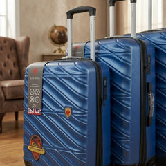 Royal Blue 4-Piece ABS Luggage Set - TSA Lock & 360° Spinner Wheels