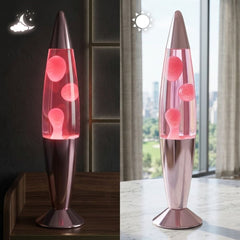 Global Gizmos Rose Gold Lava Lamp - 16 Inch Pink Wax & Clear Liquid