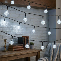 Solar Living 50 Cool White LED Bubble Ball String Lights - 10m Length