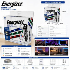 Energizer Smart LED Flexi Strip Light - 5m RGB Colour Changing WiFi