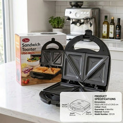 750W Sandwich Toaster - Non-Stick Plates & Cool Touch Handle