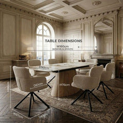 Monaco Pandora Stone Extending Dining Set 6 Tuscany Swivel Chairs