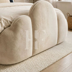 Modern Velvet Scalloped Cloud Arch Upholstered Bed Frame