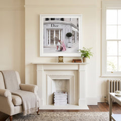 Dior Jewelry White Step Frame Luxury Wall Art 70x70cm Home Decor