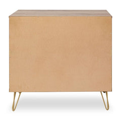 Flori Geometric Wood Sideboard 2 Door Gold Hairpin Legs 80cm