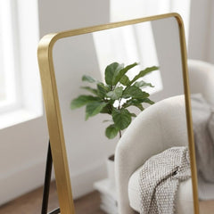Verona Gold Soft Edged Metal Mirror - 60x165cm Modern Full Length