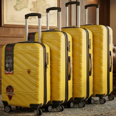Yellow 4-Piece ABS Luggage Set - TSA Lock & 360° Spinner Wheels