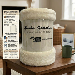 Kutex Whitesmoke Faux Mink Throw - 200x240cm Extra Large Soft Blanket