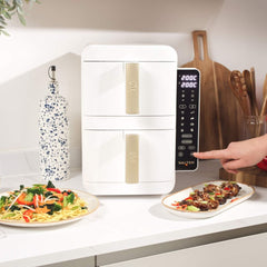 Salter VertiCook Ultra 9L Stackable Dual Air Fryer White & Gold