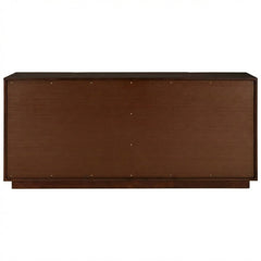 Kempton Walnut & Shagreen 4 Door Sideboard Brass Trim 160cm