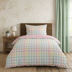 Gaveno Cavailia Pastel Gingham Single Duvet Cover Microfibre Bed Set