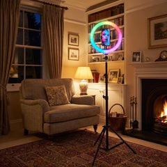 Aura 10 Inch Tripod LED Ring Light with RGB & Phone Holder