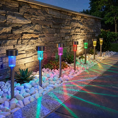 Eveready 8pk Multicolour Solar LED Post Lights - Garden Path Decor