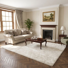 Burton Rabbit Rug Cream Soft Touch Washable Anti-Slip Rug 160x230