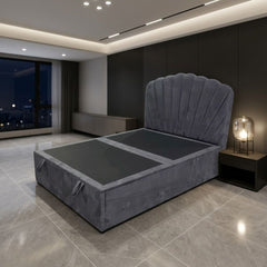 Wembley Grey Suede Ottoman Storage Bed - Single, Double, King Sizes