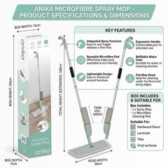 Microfibre Spray Mop - Lightweight Floor Cleaner with 600ml