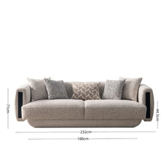 Sovana Cream Bouclé 232cm Sofa - Luxury Floating Base & Inset Arms