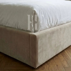 Modern Minimalist Dual-Panel Upholstered Bed Frame