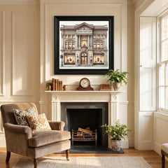 LV Store Black Step Frame Wall Art 70x70cm Luxury Home Decor Statement