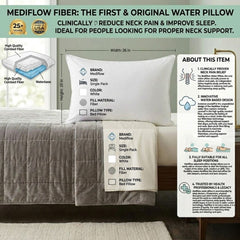 Mediflow Water Pillow - Clinically Proven Neck Pain Relief Bed Pillow