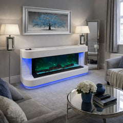 LED Color Changing Fireplace Heater with Bluetooth Entertainment and USB - Home Luxe Interior