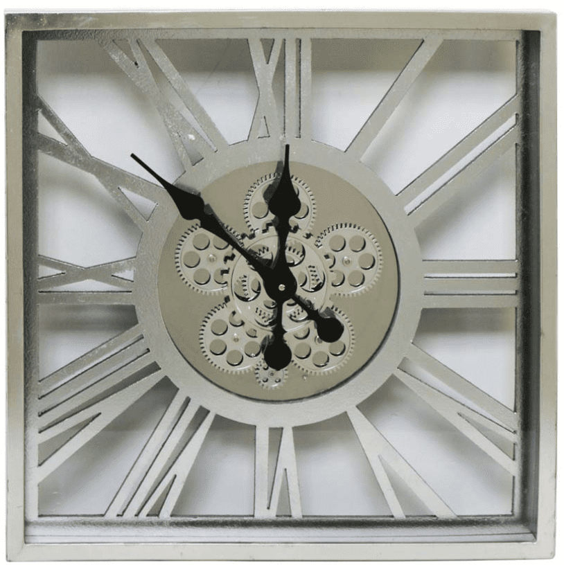 [EKM-AUTOGENERATED]55Cm Roman Numeral Square Cog Wall Clock