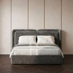Luxury Curved Layered Cushion Velvet Bed Frame