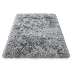 Bubble Mink Grey Faux Fur Rug Fluffy Shaggy Modern Floor Mat 160x230cm