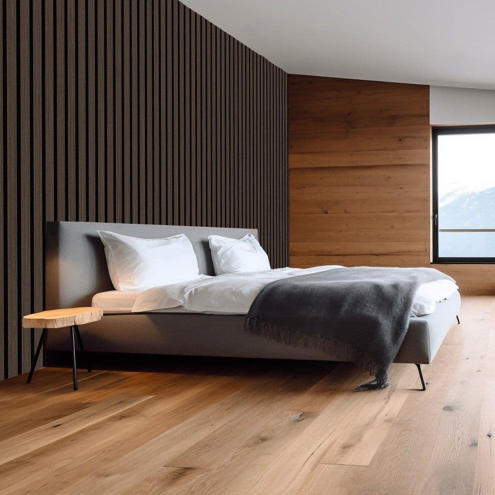 60cm x 240cm Dark Walnut Fluted Wall Panel - Home Luxe Interior