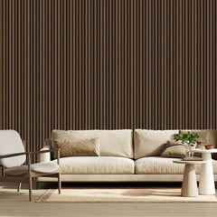 [EKM-AUTOGENERATED]60cm x 240cm Light Walnut Fluted Wall Panel - Home Luxe Interior