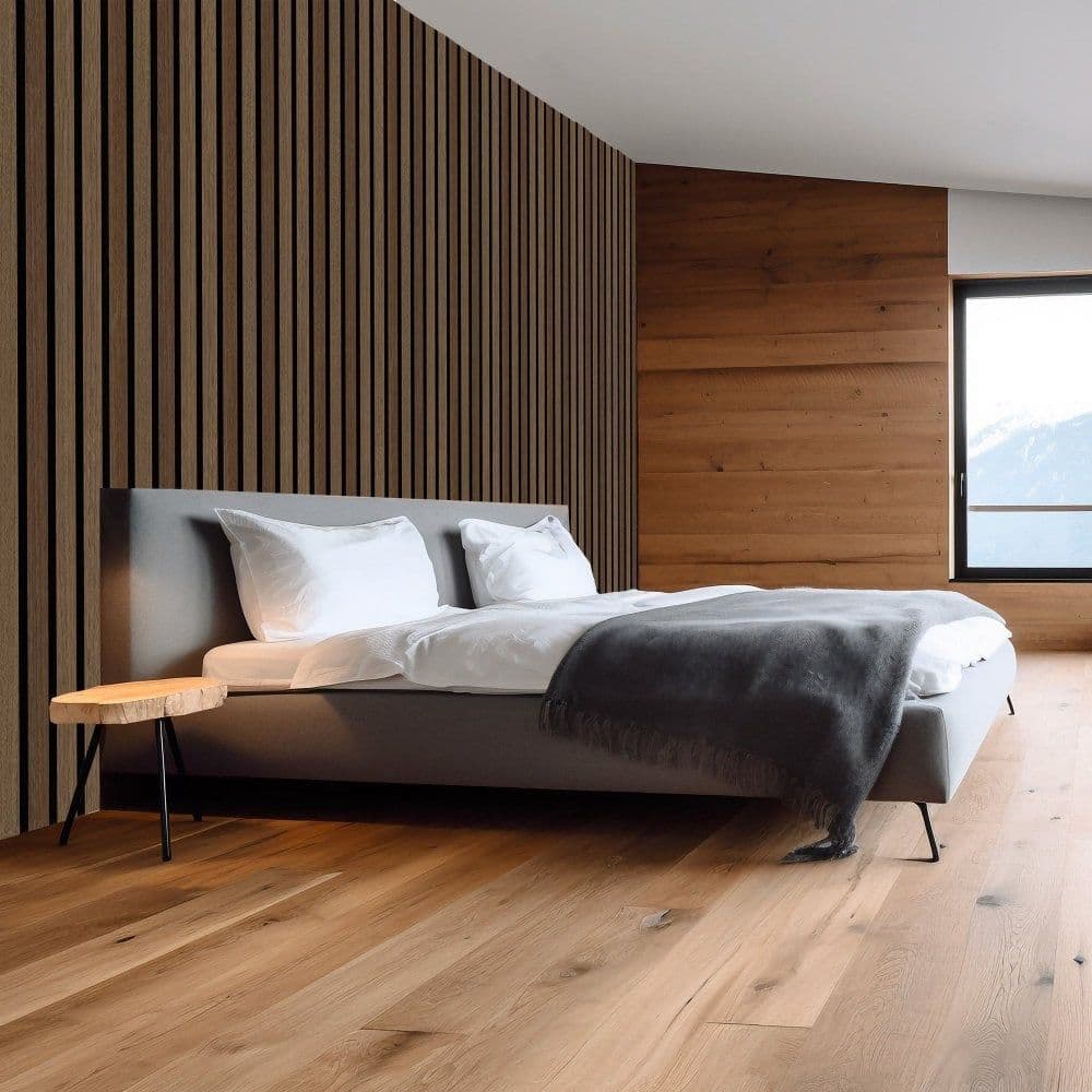 60cm x 240cm Light Walnut Fluted Wall Panel - Home Luxe Interior