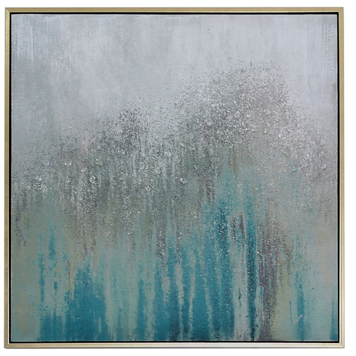 [EKM-AUTOGENERATED]625x625 Framed Abstract Canvas Mint Silver