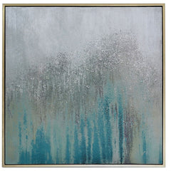 [EKM-AUTOGENERATED]625x625 Framed Abstract Canvas Mint Silver