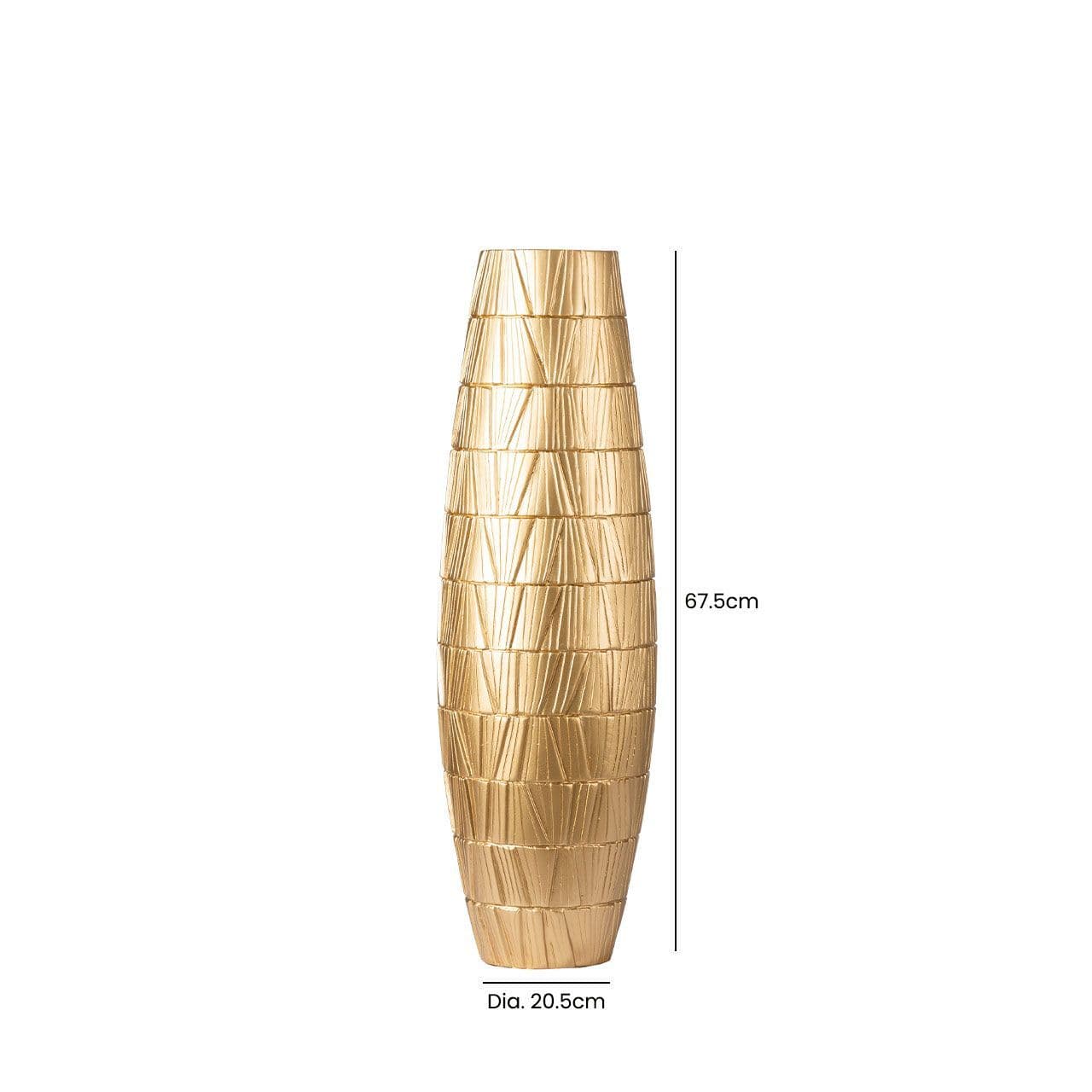 67.5cm Aztec Gold Polyresin Vase