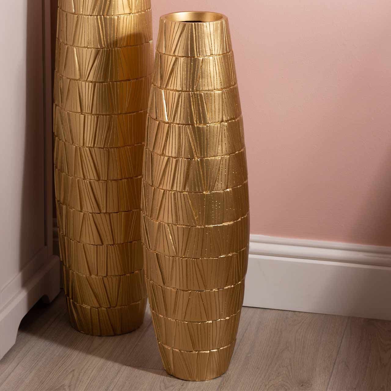 67.5cm Aztec Gold Polyresin Vase