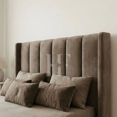 Modern Vertical Channel Panel Upholstered Bed Frame