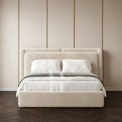 Luxury Curved Layered Cushion Velvet Bed Frame