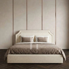 Modern Curved Profile Border Upholstered Bed Frame