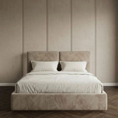Modern Minimalist Dual-Panel Upholstered Bed Frame