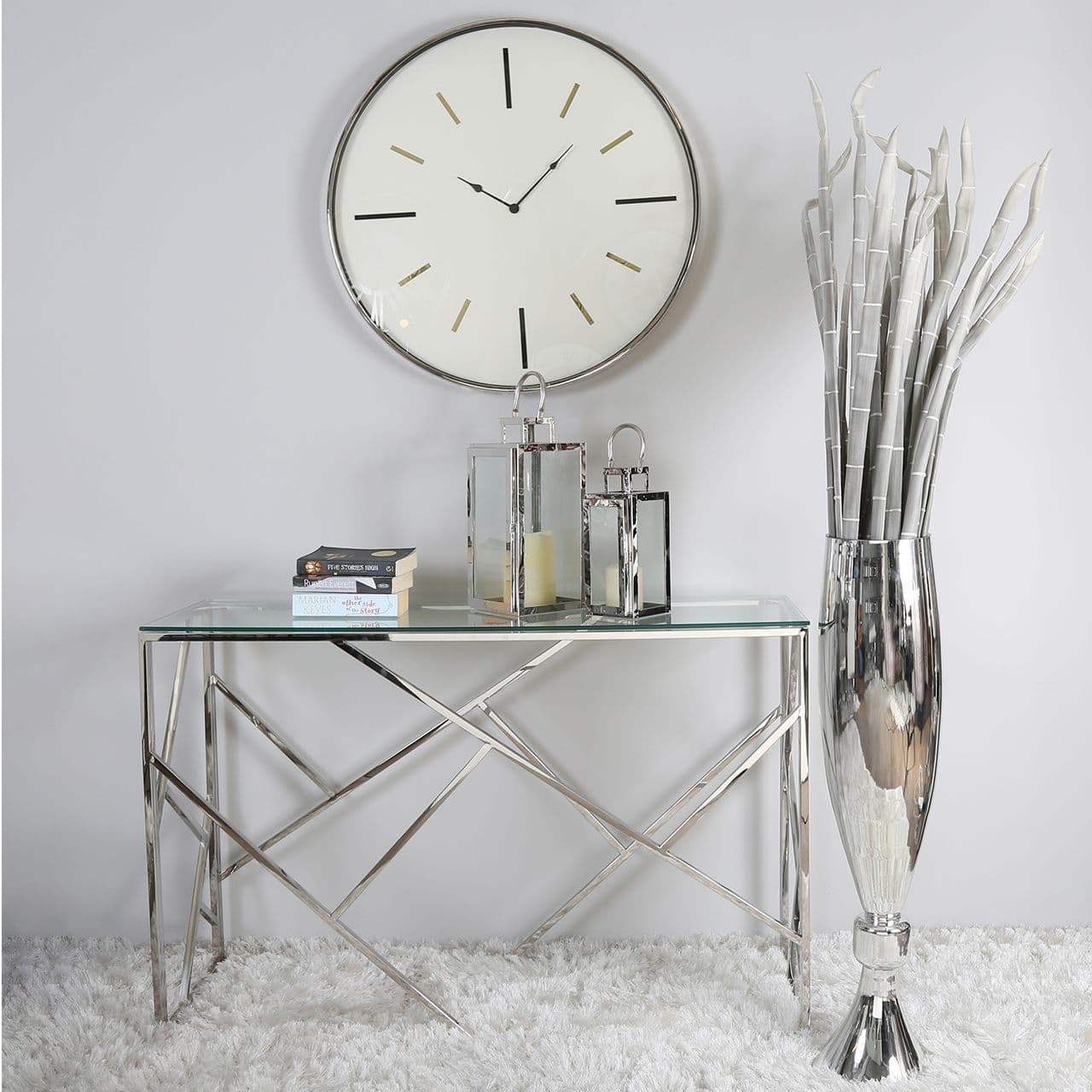 70cm Silver Glass Decoration Vase